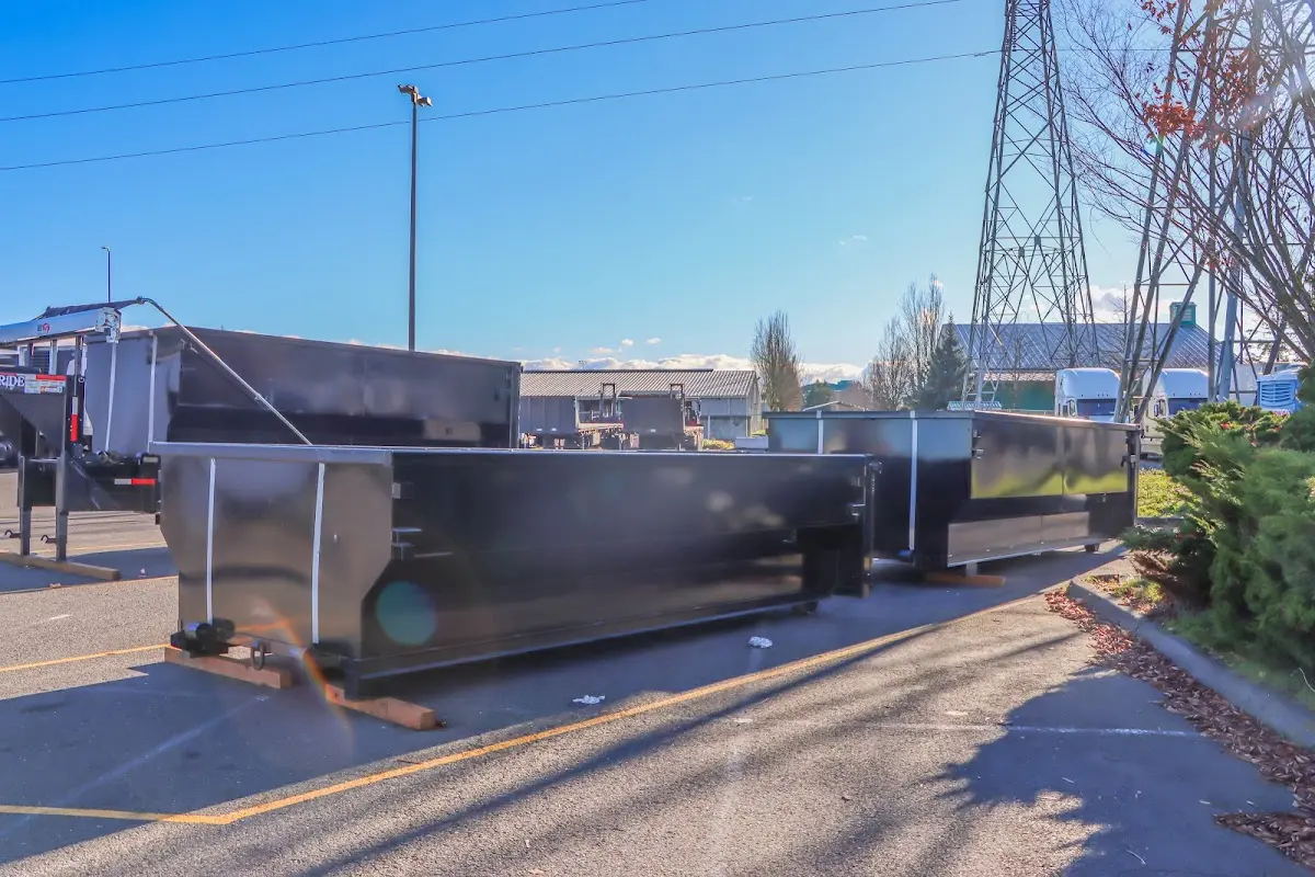 Roll-off dumpster ready for waste disposal at job site for 6 Yard Dumpster Rental in Doral